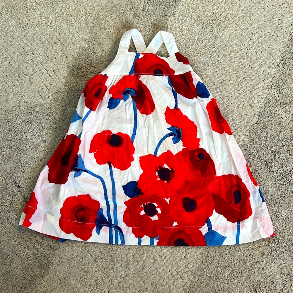 Linen poppy dress